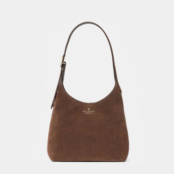 ♠️kate spade 454 Suede Small Shoulder Bag, Hot Fudge Chocolate Brown NWT