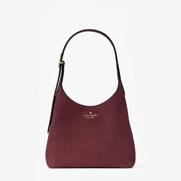 ♠️kate spade 454 Suede Small Shoulder Bag, Dark Merlot Burgundy Wine Red NWT