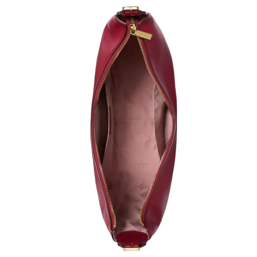 ♠️kate spade Nova Smooth Leather Large Crescent Shoulder Bag, Red Jam NWT