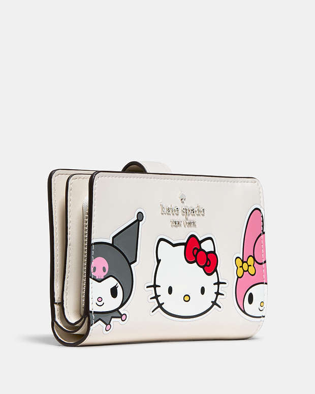 ♠️kate spade Hello Kitty And Friends X Kate Spade New York Medium Bifold Wallet, Cream Multi NWT