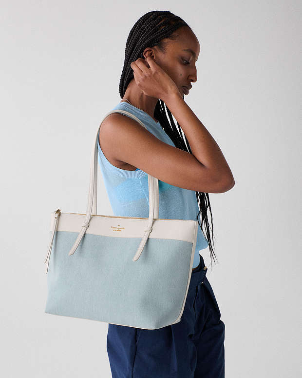 ♠️kate spade All Day Denim Tote Bag, Blue Multi