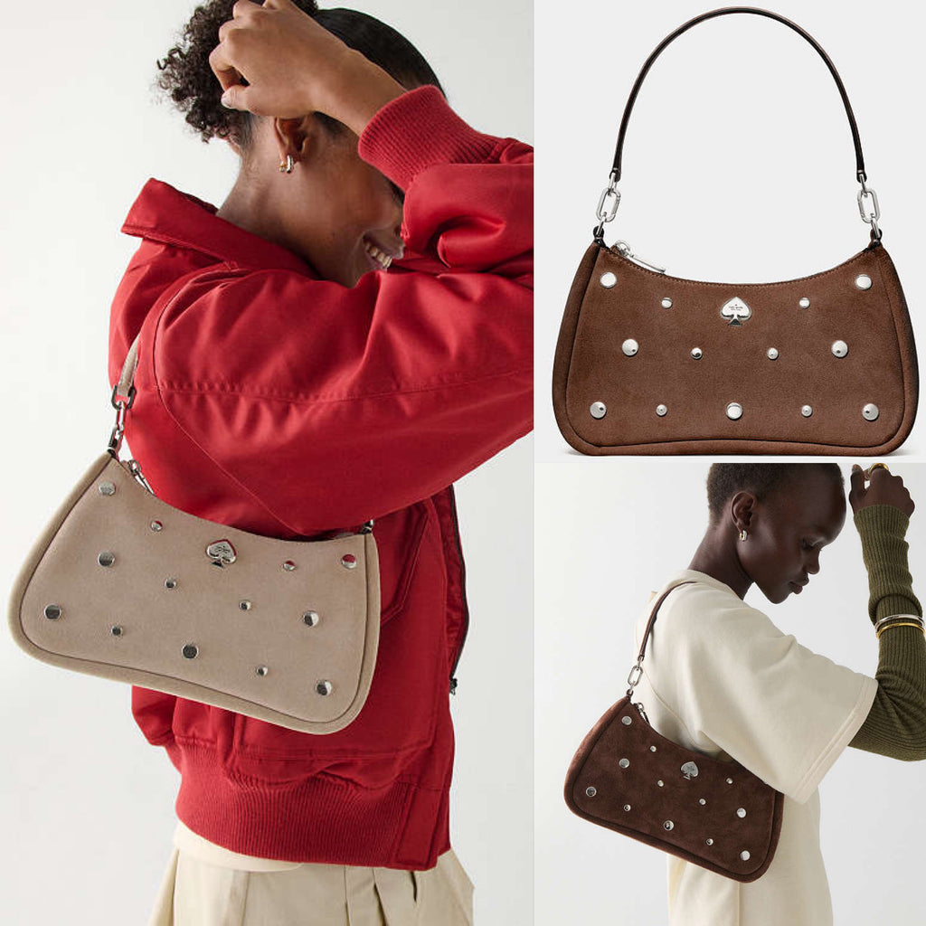 ♠️kate spade Kayla Suede Studs Small Convertible Shoulder Bag, NWT