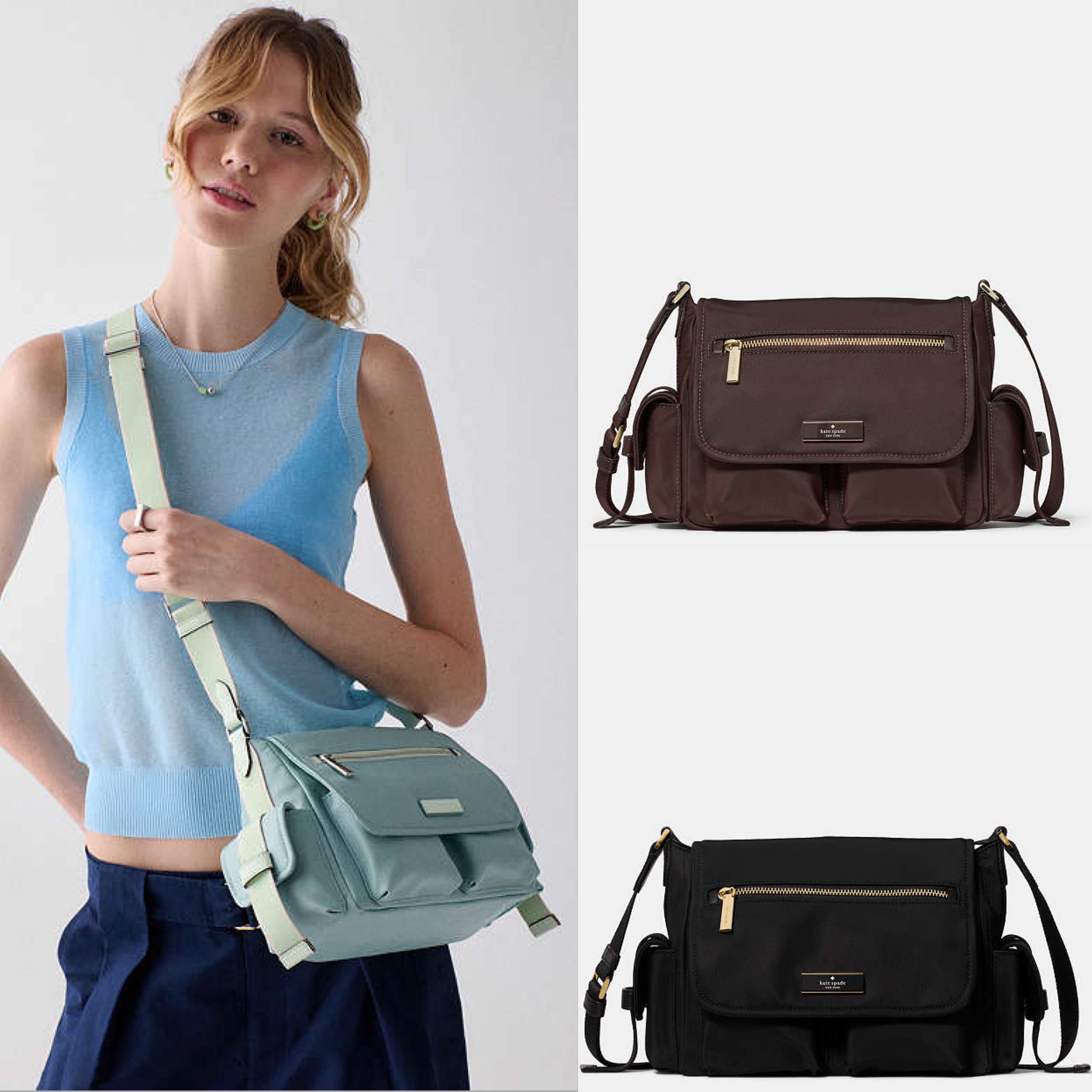 ♠️kate spade Carter Ksnyl Cargo Messenger Bag, NWT