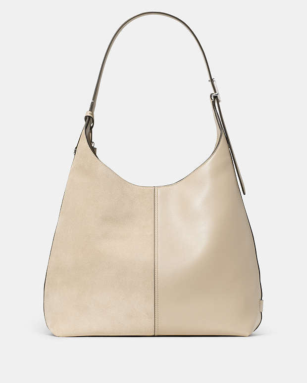 ♠️kate spade 454 Suede Fringe Large Shoulder Bag, Light Sand NWT