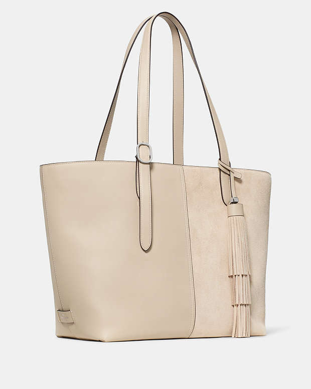 ♠️kate spade 454 Suede Fringe Tote Bag, Light Sand NWT