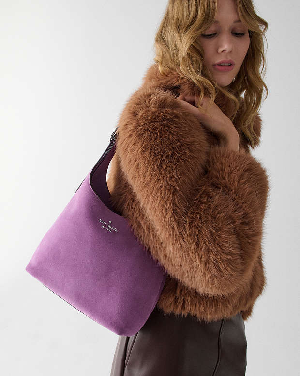 ♠️kate spade 454 Suede Small Shoulder Bag, Wisteria NWT
