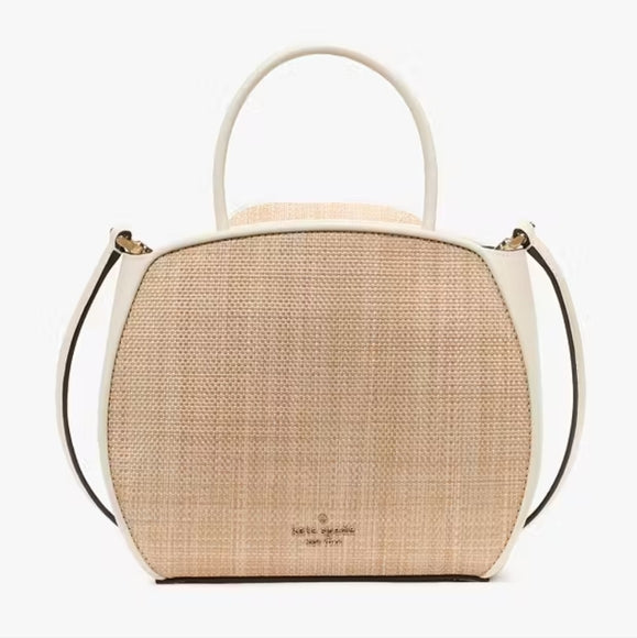 ♠️kate spade Flora 3D Rose Straw Crossbody, Natural NWT