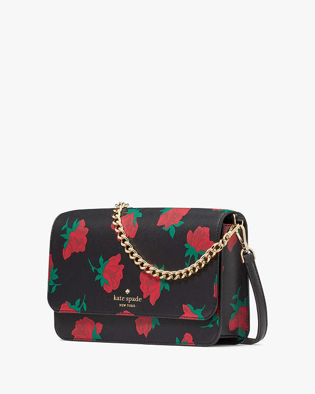 ♠️kate spade Madison Rose Toss Printed Flap Crossbody, NWT