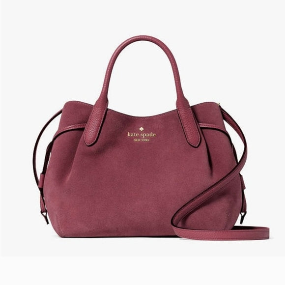 ♠️kate spade Dumpling Suede Small Satchel, Dark Merlot NWT