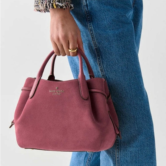 ♠️kate spade Dumpling Suede Small Satchel, Dark Merlot NWT