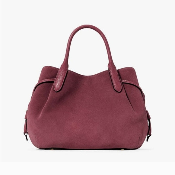 ♠️kate spade Dumpling Suede Small Satchel, Dark Merlot NWT