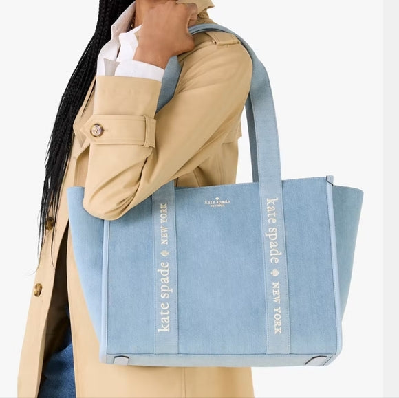 ♠️kate spade Kip Denim Large Tote, NWT