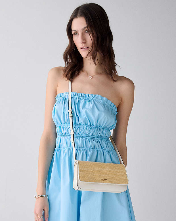 ♠️kate spade Ivy Straw Crossbody Bag, Natural Multi NWT