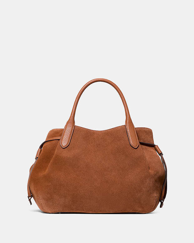 ♠️kate spade Dumpling Suede Small Satchel, Warm Gingerbread NWT
