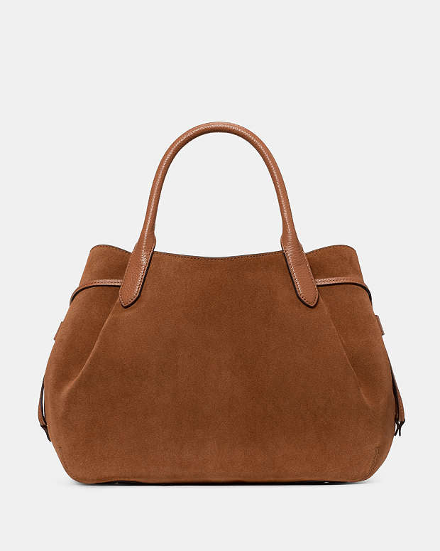 ♠️kate spade Dumpling Suede Large Satchel Bag, Warm Gingerbread NWT