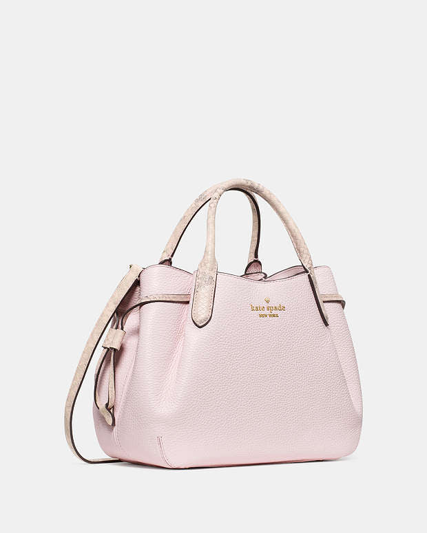 ♠️kate spade Dumpling Snake Embossed Small Satchel, Shimmer Pink Multi NWT