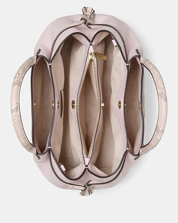 ♠️kate spade Dumpling Snake Embossed Large Satchel Bag, Shimmer Pink Multi NWT