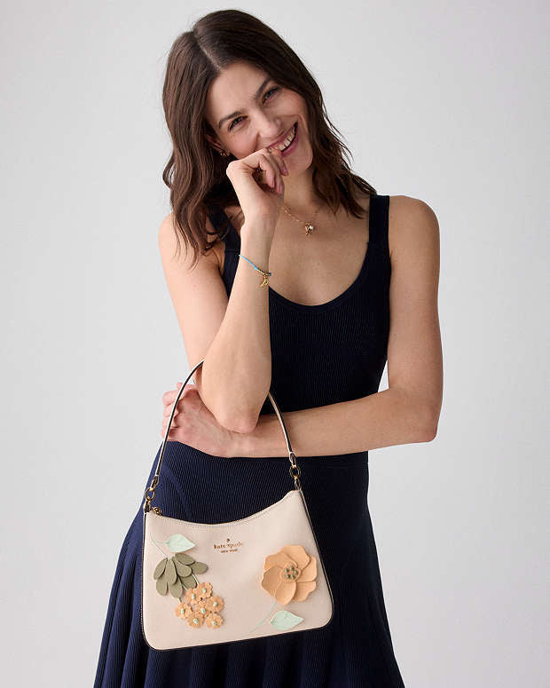 ♠️kate spade Margot Floral Shoulder Bag, Fresh Peach Multi NWT