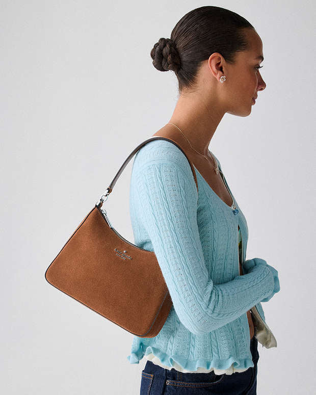 ♠️kate spade Margot Suede Shoulder Bag, Warm Gingerbread NWT