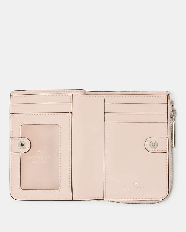 ♠️kate spade Floral Small L-zip Wallet, Fresh Peach Multi NWT