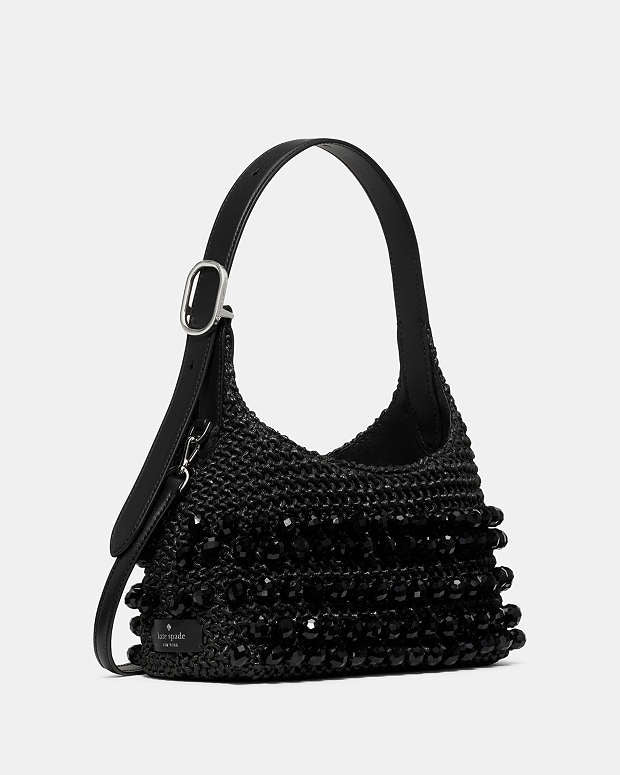 ♠️kate spade 454 Straw Mini Crossbody Bag, Black NWT