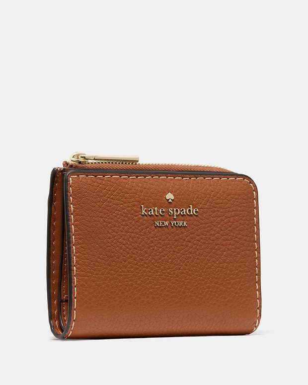 ♠️kate spade Small L-zip Wallet, Warm Gingerbread NWT
