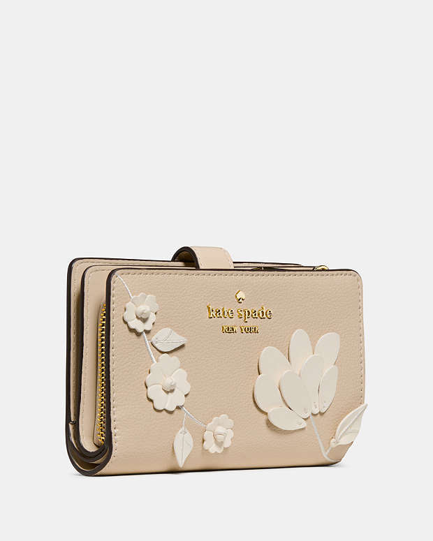 ♠️kate spade Floral Medium Bifold Wallet, Milk Glass Multi NWT