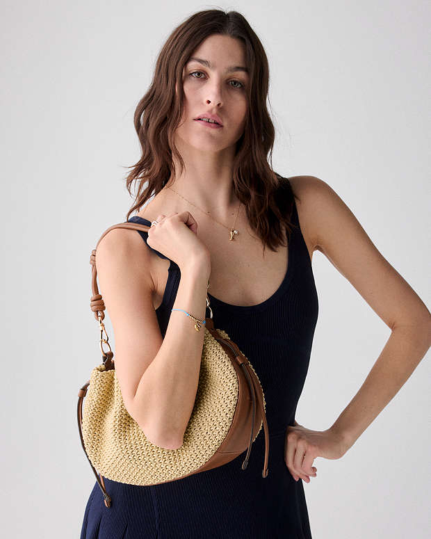 ♠️kate spade Pinch Straw Crossbody Bag, Natural Multi NWT
